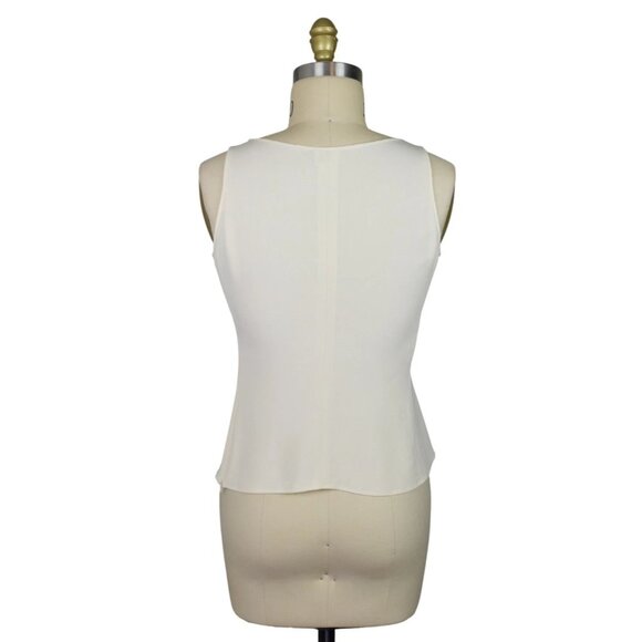 ARMANI COLLEZIONI SILK IVORY SHELL SLEEVELESS TOP - Picture 4 of 7